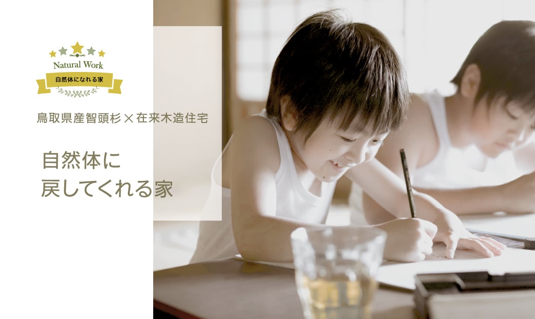 鳥取県産智頭杉と在来木造住宅 自然体に戻してくれる家